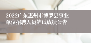 2022广东惠州市博罗县事业单位招聘人员笔试成绩公告