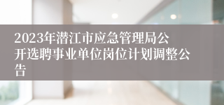 2023年潜江市应急管理局公开选聘事业单位岗位计划调整公告