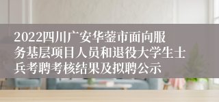 2022四川广安华蓥市面向服务基层项目人员和退役大学生士兵考聘考核结果及拟聘公示