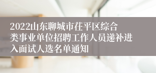 2022山东聊城市茌平区综合类事业单位招聘工作人员递补进入面试人选名单通知