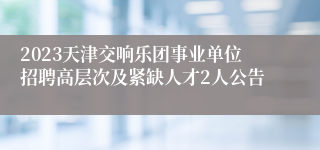 2023天津交响乐团事业单位招聘高层次及紧缺人才2人公告