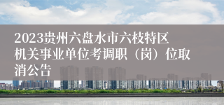 2023贵州六盘水市六枝特区机关事业单位考调职（岗）位取消公告