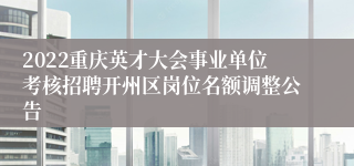 2022重庆英才大会事业单位考核招聘开州区岗位名额调整公告