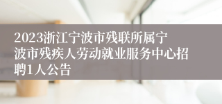 2023浙江宁波市残联所属宁波市残疾人劳动就业服务中心招聘1人公告