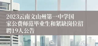 2023云南文山州第一中学国家公费师范毕业生和紧缺岗位招聘19人公告