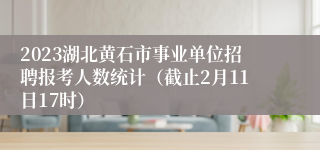 2023湖北黄石市事业单位招聘报考人数统计（截止2月11日17时）