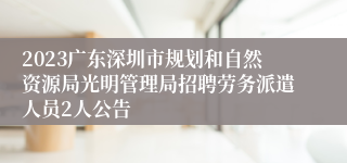 2023广东深圳市规划和自然资源局光明管理局招聘劳务派遣人员2人公告