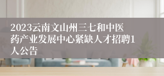 2023云南文山州三七和中医药产业发展中心紧缺人才招聘1人公告