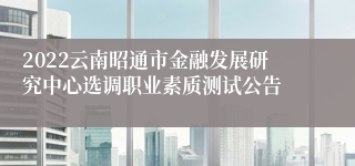 2022云南昭通市金融发展研究中心选调职业素质测试公告