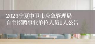 2023宁夏中卫市应急管理局自主招聘事业单位人员1人公告