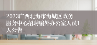 2023广西北海市海城区政务服务中心招聘编外办公室人员1人公告