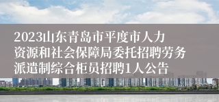 2023山东青岛市平度市人力资源和社会保障局委托招聘劳务派遣制综合柜员招聘1人公告