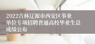 2022吉林辽源市西安区事业单位专项招聘普通高校毕业生总成绩公布