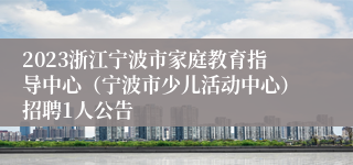 2023浙江宁波市家庭教育指导中心（宁波市少儿活动中心）招聘1人公告