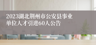 2023湖北荆州市公安县事业单位人才引进60人公告