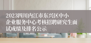 2023四川内江市东兴区中小企业服务中心考核招聘研究生面试成绩及排名公示