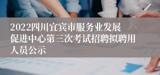 2022四川宜宾市服务业发展促进中心第三次考试招聘拟聘用人员公示
