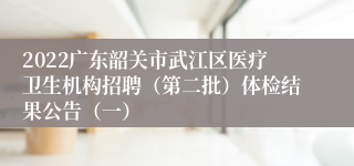 2022广东韶关市武江区医疗卫生机构招聘（第二批）体检结果公告（一）