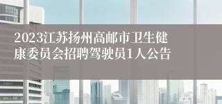 2023江苏扬州高邮市卫生健康委员会招聘驾驶员1人公告