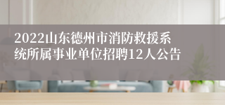 2022山东德州市消防救援系统所属事业单位招聘12人公告