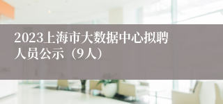 2023上海市大数据中心拟聘人员公示（9人）