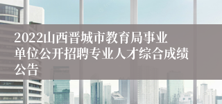 2022山西晋城市教育局事业单位公开招聘专业人才综合成绩公告