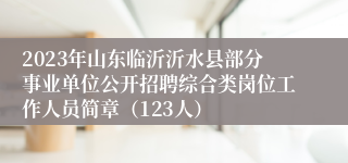 2023年山东临沂沂水县部分事业单位公开招聘综合类岗位工作人员简章（123人）