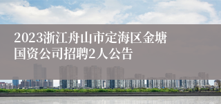 2023浙江舟山市定海区金塘国资公司招聘2人公告