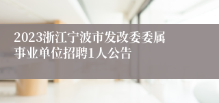 2023浙江宁波市发改委委属事业单位招聘1人公告