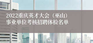 2022重庆英才大会（巫山）事业单位考核招聘体检名单