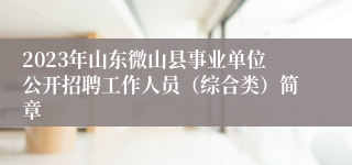 2023年山东微山县事业单位公开招聘工作人员（综合类）简章