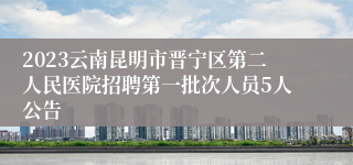 2023云南昆明市晋宁区第二人民医院招聘第一批次人员5人公告