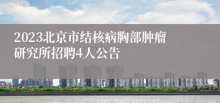 2023北京市结核病胸部肿瘤研究所招聘4人公告