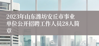 2023年山东潍坊安丘市事业单位公开招聘工作人员28人简章