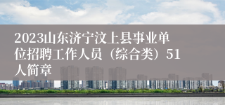 2023山东济宁汶上县事业单位招聘工作人员（综合类）51人简章