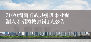 2020湖南临武县引进事业编制人才招聘教师岗1人公告