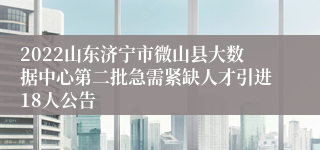 2022山东济宁市微山县大数据中心第二批急需紧缺人才引进18人公告