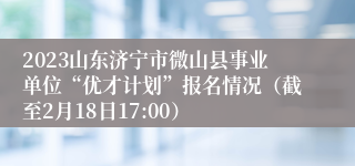 2023山东济宁市微山县事业单位“优才计划”报名情况（截至2月18日17:00）