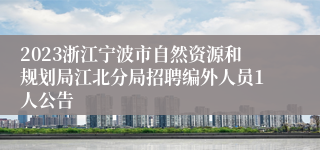 2023浙江宁波市自然资源和规划局江北分局招聘编外人员1人公告