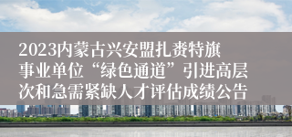 2023内蒙古兴安盟扎赉特旗事业单位“绿色通道”引进高层次和急需紧缺人才评估成绩公告