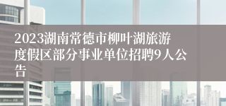 2023湖南常德市柳叶湖旅游度假区部分事业单位招聘9人公告