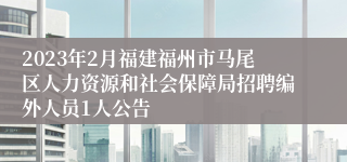 2023年2月福建福州市马尾区人力资源和社会保障局招聘编外人员1人公告