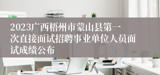 2023广西梧州市蒙山县第一次直接面试招聘事业单位人员面试成绩公布