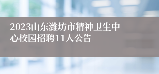 2023山东潍坊市精神卫生中心校园招聘11人公告