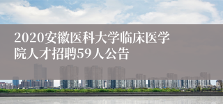 2020安徽医科大学临床医学院人才招聘59人公告