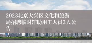 2023北京大兴区文化和旅游局招聘临时辅助用工人员2人公告