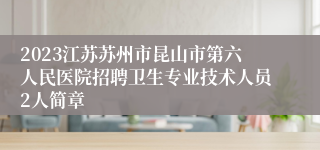 2023江苏苏州市昆山市第六人民医院招聘卫生专业技术人员2人简章