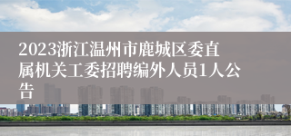 2023浙江温州市鹿城区委直属机关工委招聘编外人员1人公告