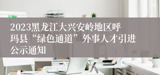 2023黑龙江大兴安岭地区呼玛县“绿色通道”外事人才引进公示通知