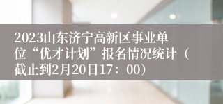 2023山东济宁高新区事业单位“优才计划”报名情况统计（截止到2月20日17：00）